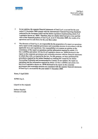 262




      ENEL   REpoRt aNd FiNaNciaL StatEmENtS oF ENEL Spa at dEcEmbER 31, 2009   coRpoRatE govERNaNcE
 