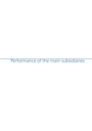 performance of the main subsidiaries
 