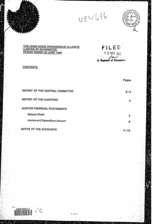 Financial statement (1994 95)