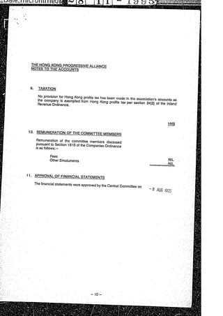 Financial statement (1994 95)