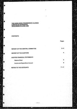 Financial statement (1995 96)