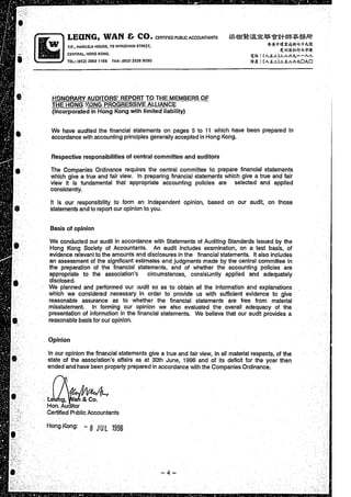Financial statement (1995 96)