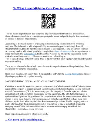 Stands Example Financial Financial Statement Analysis And Ratios | PDF