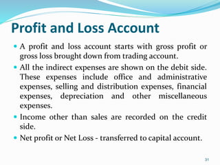 Financial statements of sole trader without adjustments | PPTX