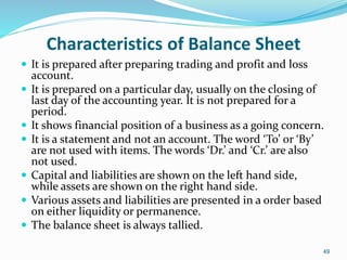 Financial statements of sole trader without adjustments | PPTX
