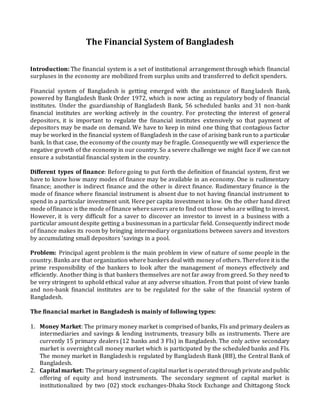 Financial system of bangladesh | DOCX