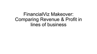FinancialViz Makeover:
Comparing Revenue & Profit in
lines of business
 