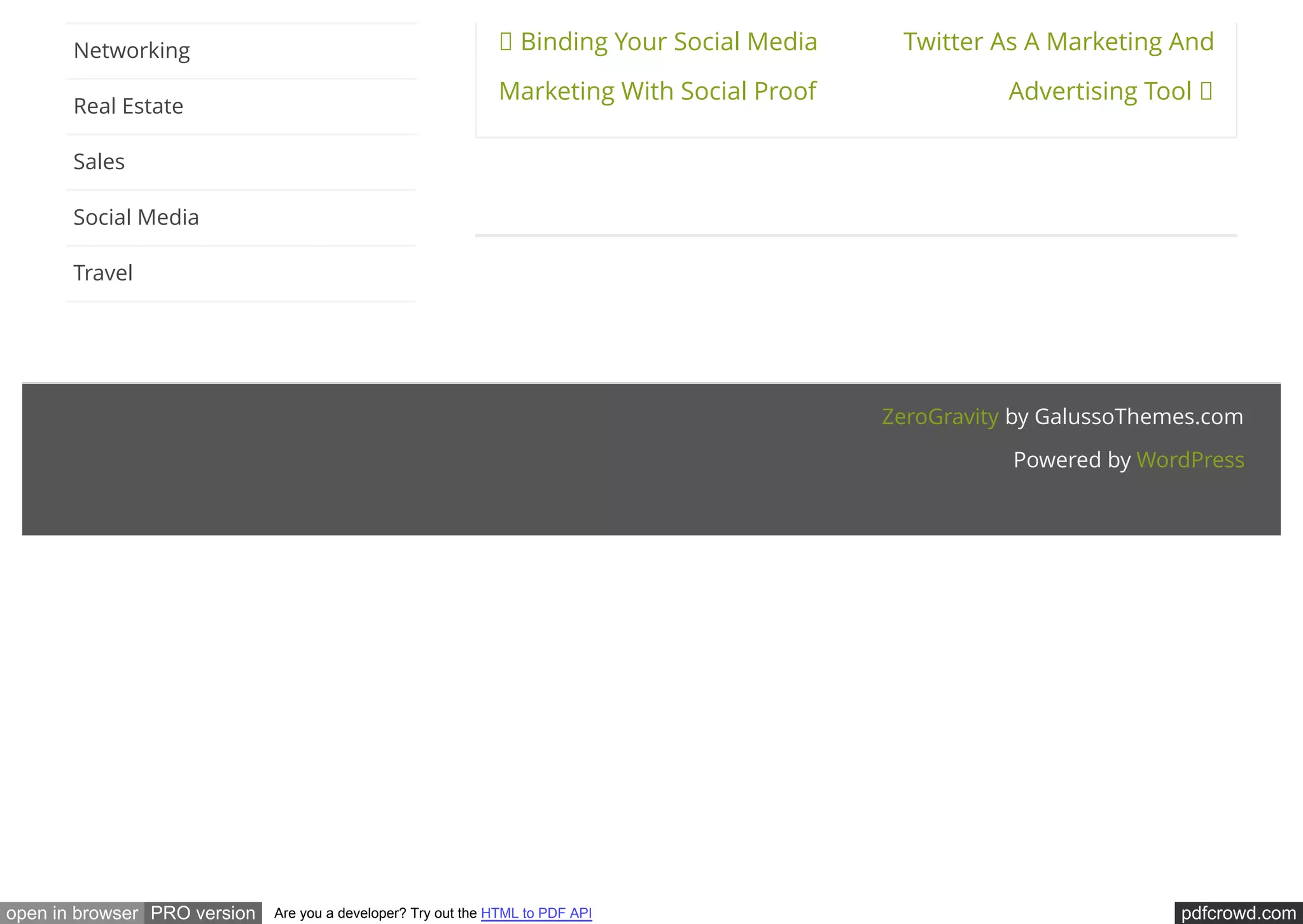 pdfcrowd.comopen in browser PRO version Are you a developer? Try out the HTML to PDF API
Binding Your Social Media
Marketing With Social Proof
Twitter As A Marketing And
Advertising Tool
Networking
Real Estate
Sales
Social Media
Travel
ZeroGravity by GalussoThemes.com
Powered by WordPress
 