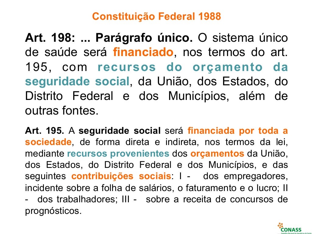 Os Entes Federados e o Financiamento do SUS Os Entes Federados e o Financiamento do SUS