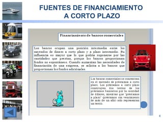 FUENTES DE FINANCIAMIENTO
A CORTO PLAZO
8
 