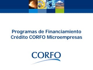 Programas de Financiamiento
Crédito CORFO Microempresas
 