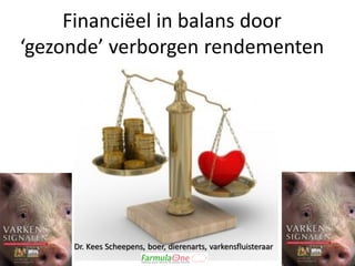 Financiëel in balans door
‘gezonde’ verborgen rendementen




     Dr. Kees Scheepens, boer, dierenarts, varkensfluisteraar
 