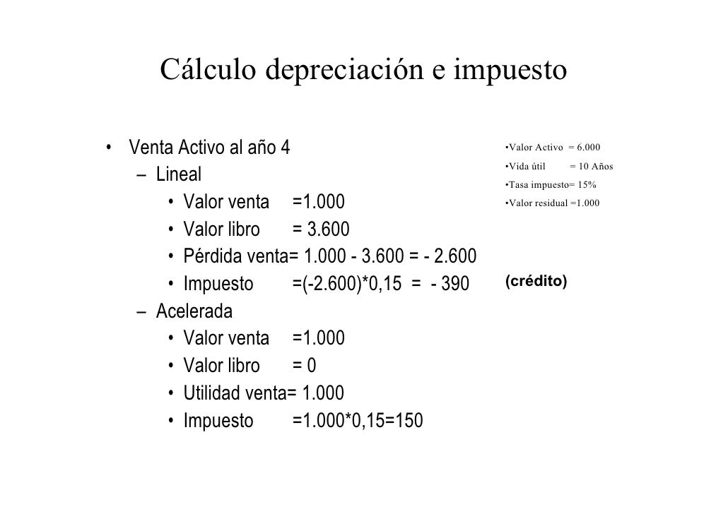 Calculo valor residual