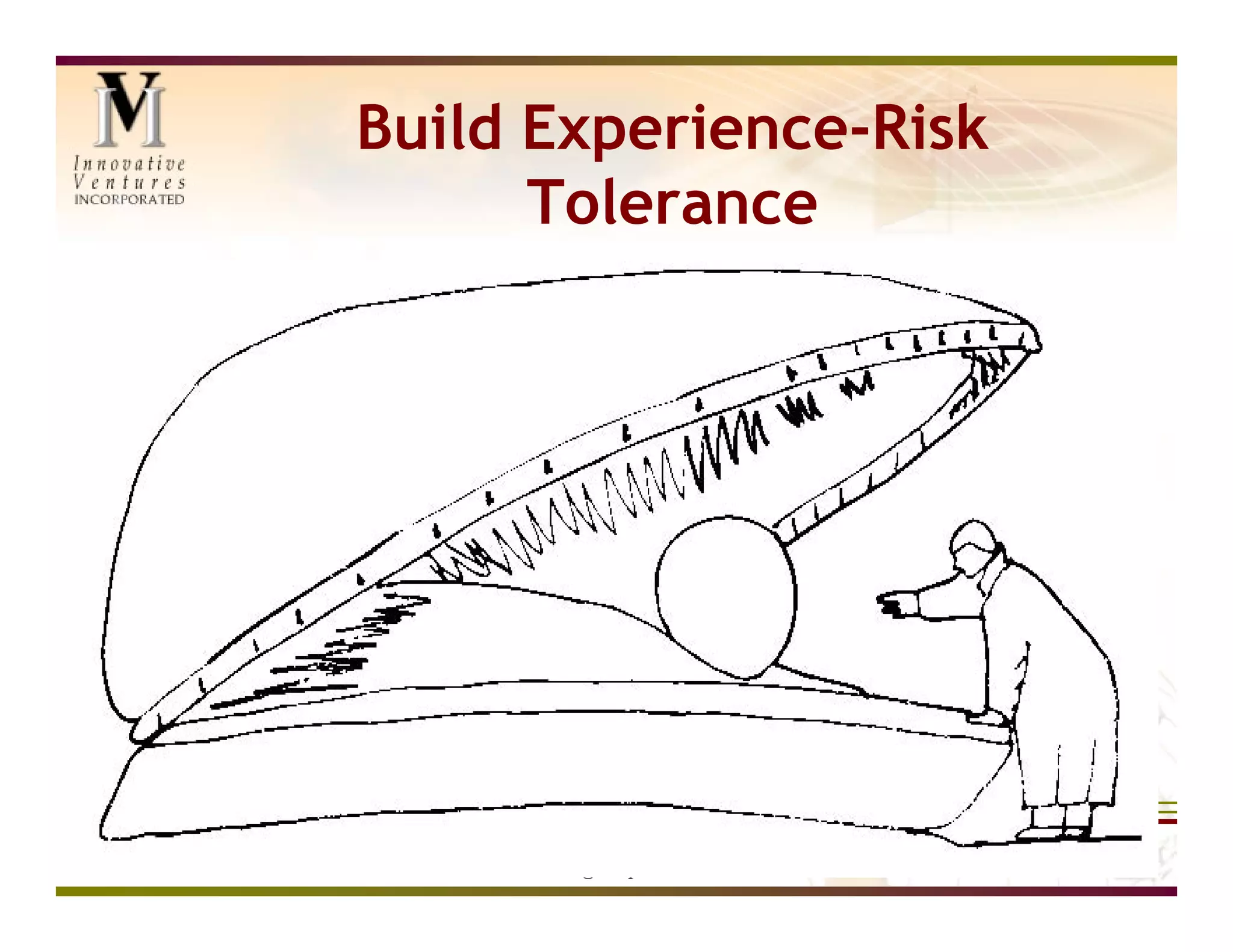 Build Experience-Risk
      Tolerance




      www.IVIpe.com
      Info@IVIpe.com
 