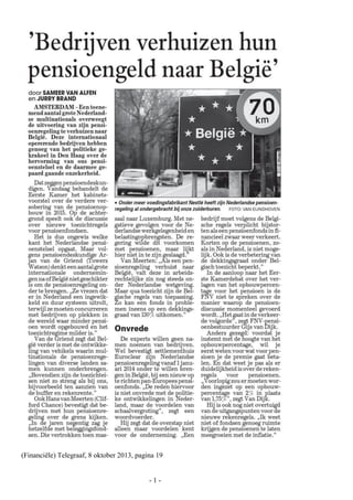 - 1 -
(Financiële) Telegraaf, 8 oktober 2013, pagina 19
 