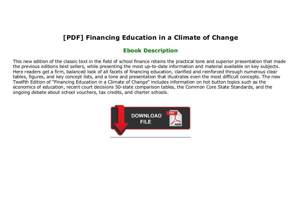[PDF] Financing Education in a Climate of Change
