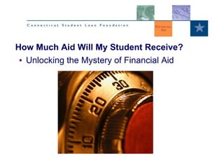 Unlocking the Mystery of Financial Aid How Much Aid Will My Student Receive? 
