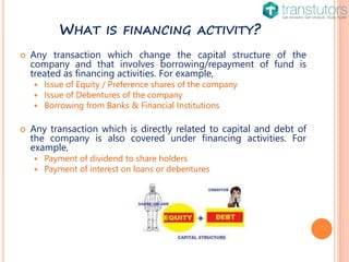 What are Financing Activities?