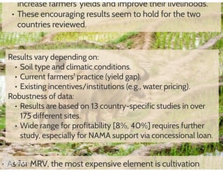 Financing low emissions agriculture: Building the business case for alternate wetting and drying in irrigated rice