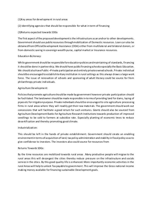 Proposal on integrated rural development picture