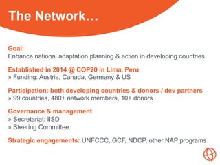 Our ActivitiesThe Network…
Goal:
Enhance national adaptation planning & action in developing countries
Established in 2014...