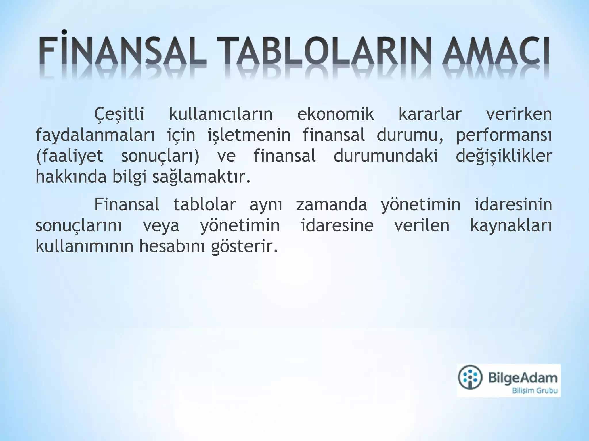 Finansal Tablolar Ve Mali Analiz Teknikleri Ppt