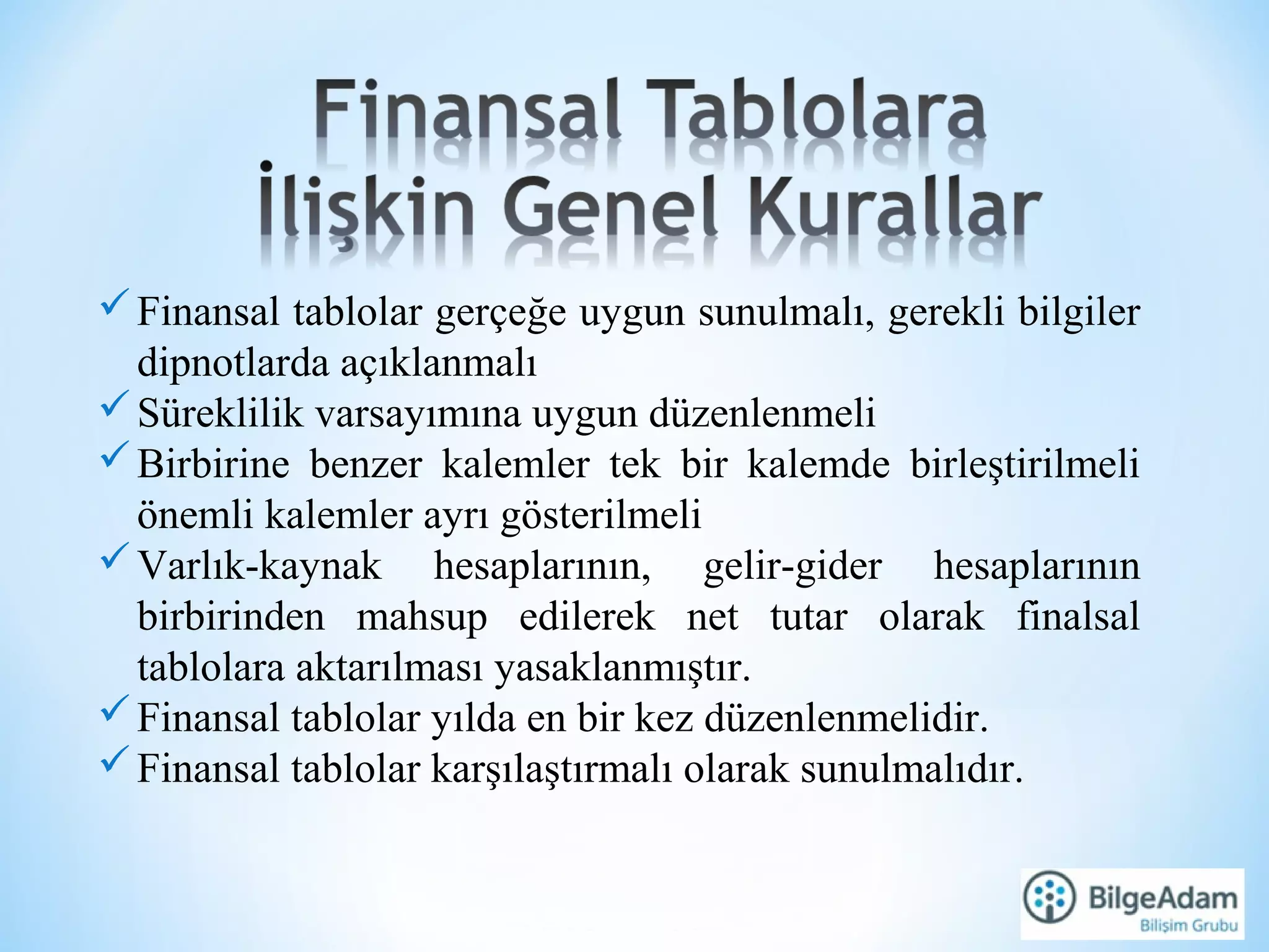 Finansal Tablolar Ve Mali Analiz Teknikleri Ppt
