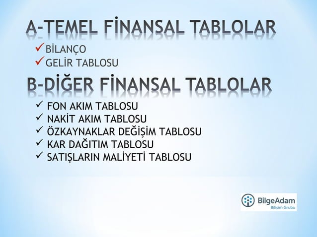 Finansal Tablolar Ve Mali Analiz Teknikleri Ppt