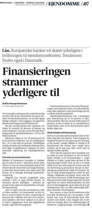 Finansieringen Strammer Yderligere Til   Berlingske   13.06.12