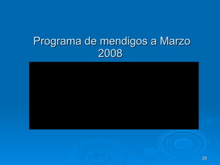 Programa de mendigos a Marzo 2008  