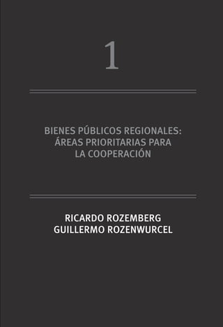 RICARDO ROZEMBERG GUILLERMO ROZENWURCEL 
BIENES PÚBLICOS REGIONALES: 
ÁREAS PRIORITARIAS PARA LA COOPERACIÓN 
1  