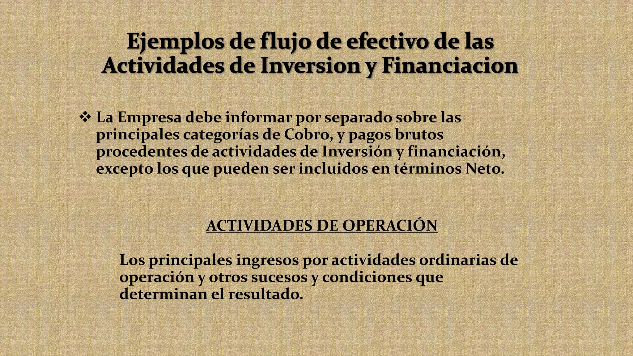 Operacion Inversion Actividades de Financiamiento | PPT