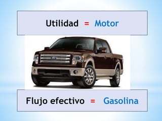 Utilidad = Motor
Flujo efectivo = Gasolina
 