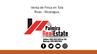 Venta de Finca en Tola
Rivas - Nicaragua.
 