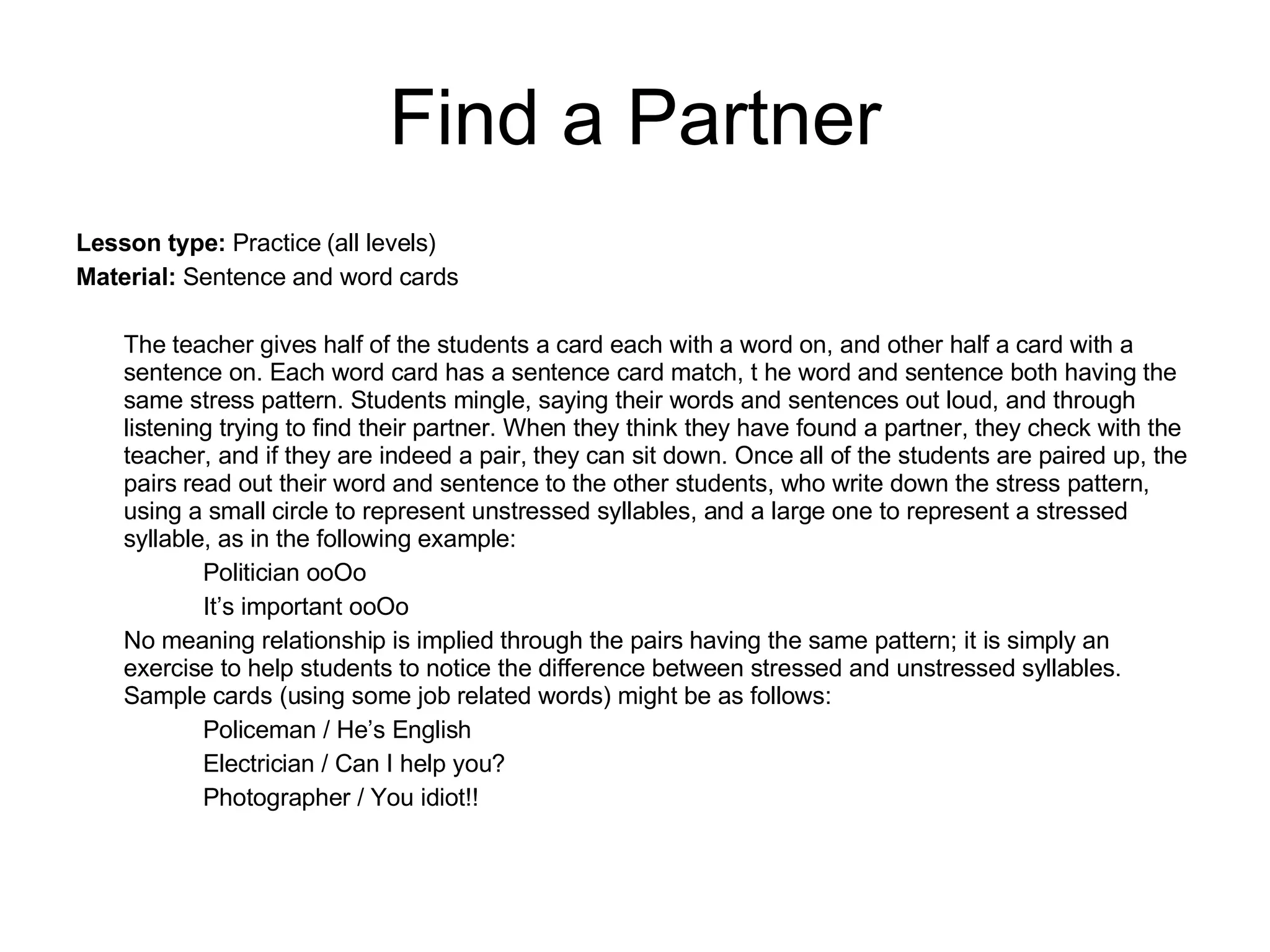 find-a-partner-stress-pattern-ppt