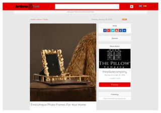» Home » Home / Family Tuesday, January 28, 2020
Find Unique Photo Frames For Your Home
Share
Sponsor
About Author
thepillowcompany
Member since Apr 25, 2019
Location: India
Follow
Following
User not following anyone yet.
Add your News and Articles for free!
Got it!
 