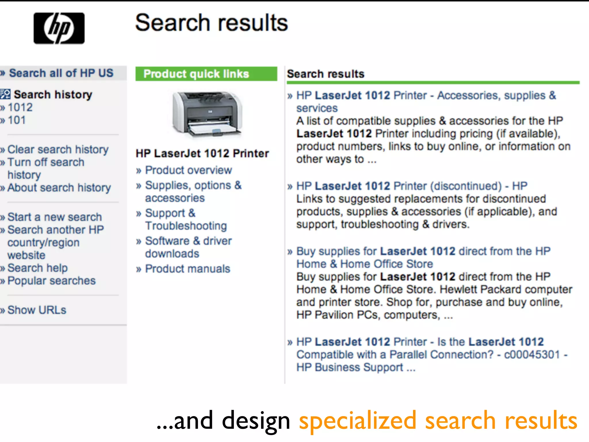 ...and design specialized search results
 