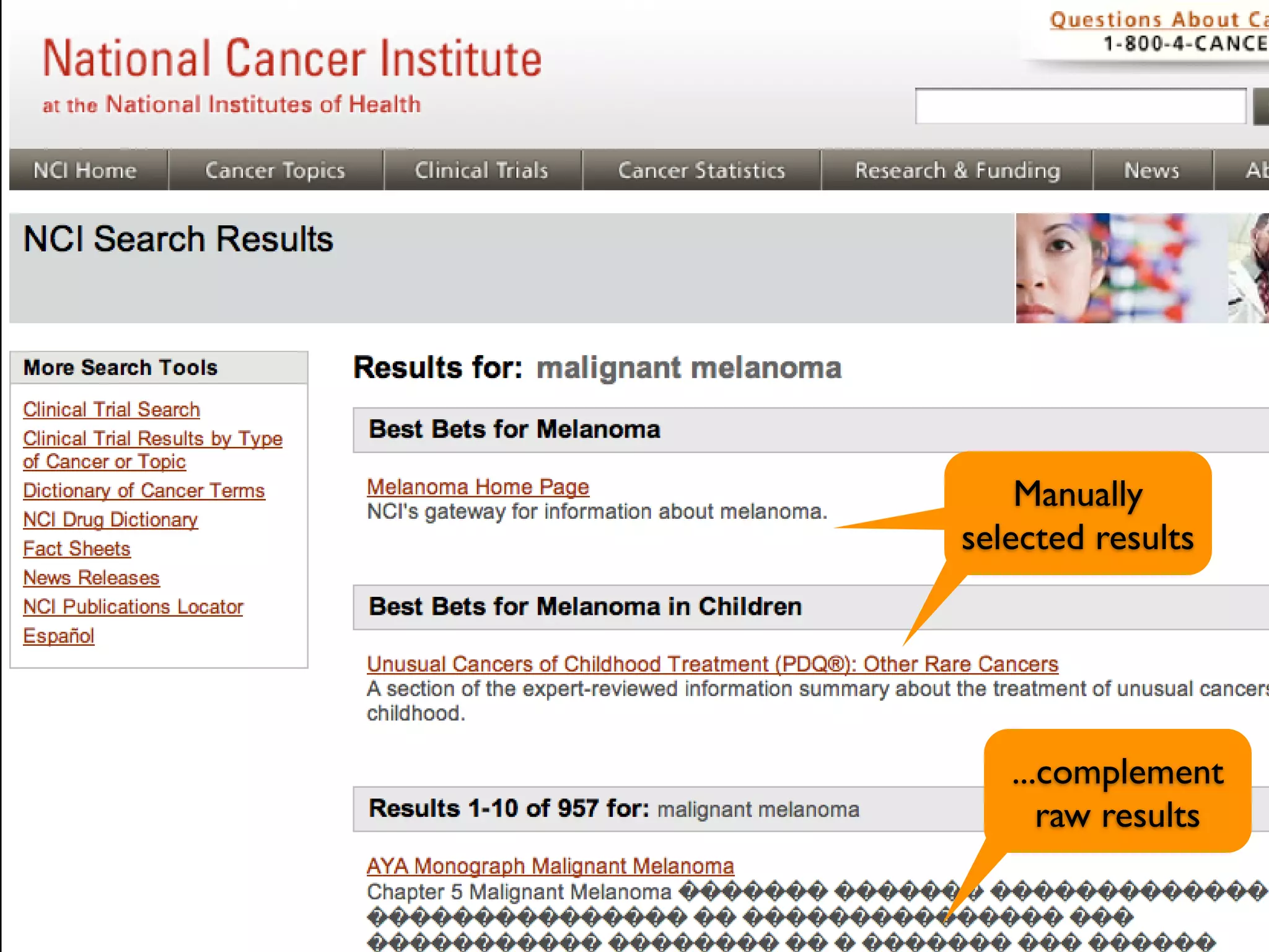 Manually
selected results




   ...complement
      raw results
 