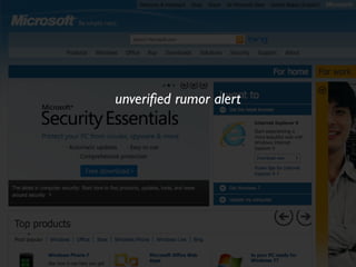 unveriﬁed rumor alert
 
