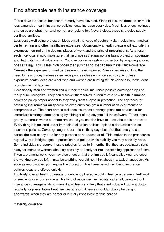 how can i find affordable health insurance