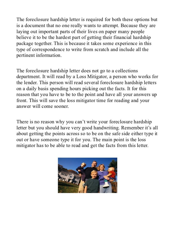 Find a financial solution with a foreclosure hardship letter