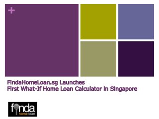 +
FindaHomeLoan.sg Launches
First What-If Home Loan Calculator in Singapore
 