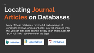 Locating Journal Articles On Databases Pptx
