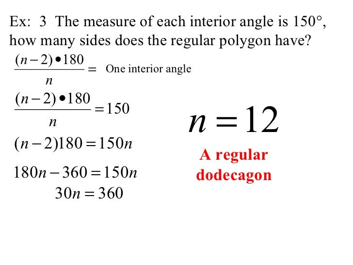 How To Find The Interior Angle Of A Regular Polygon