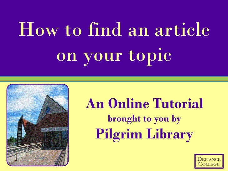 Find Articles by Topic