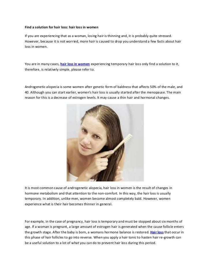 Find A Solution For Hair Loss Hair Loss In Women