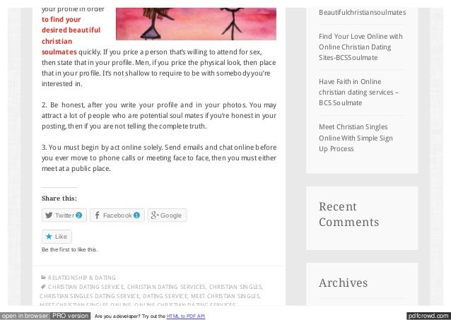 Christian soulmate dating site