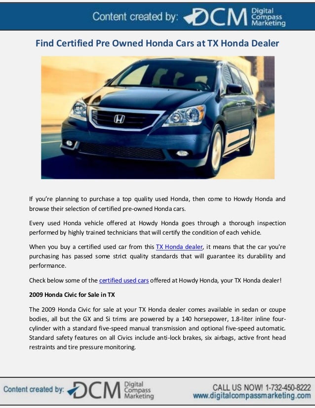 Certified Pre Owned Honda >> Find Certified Pre Owned Honda Cars At Tx Honda Dealer Certified Pre Owned Honda >> Find Certified Pre Owned Honda Cars At Tx Honda Dealer