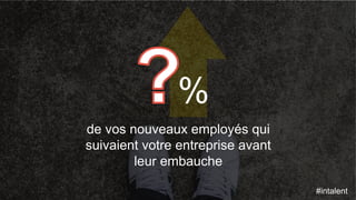 #intalent
de vos nouveaux employés qui
suivaient votre entreprise avant
leur embauche
%
#intalent
 
