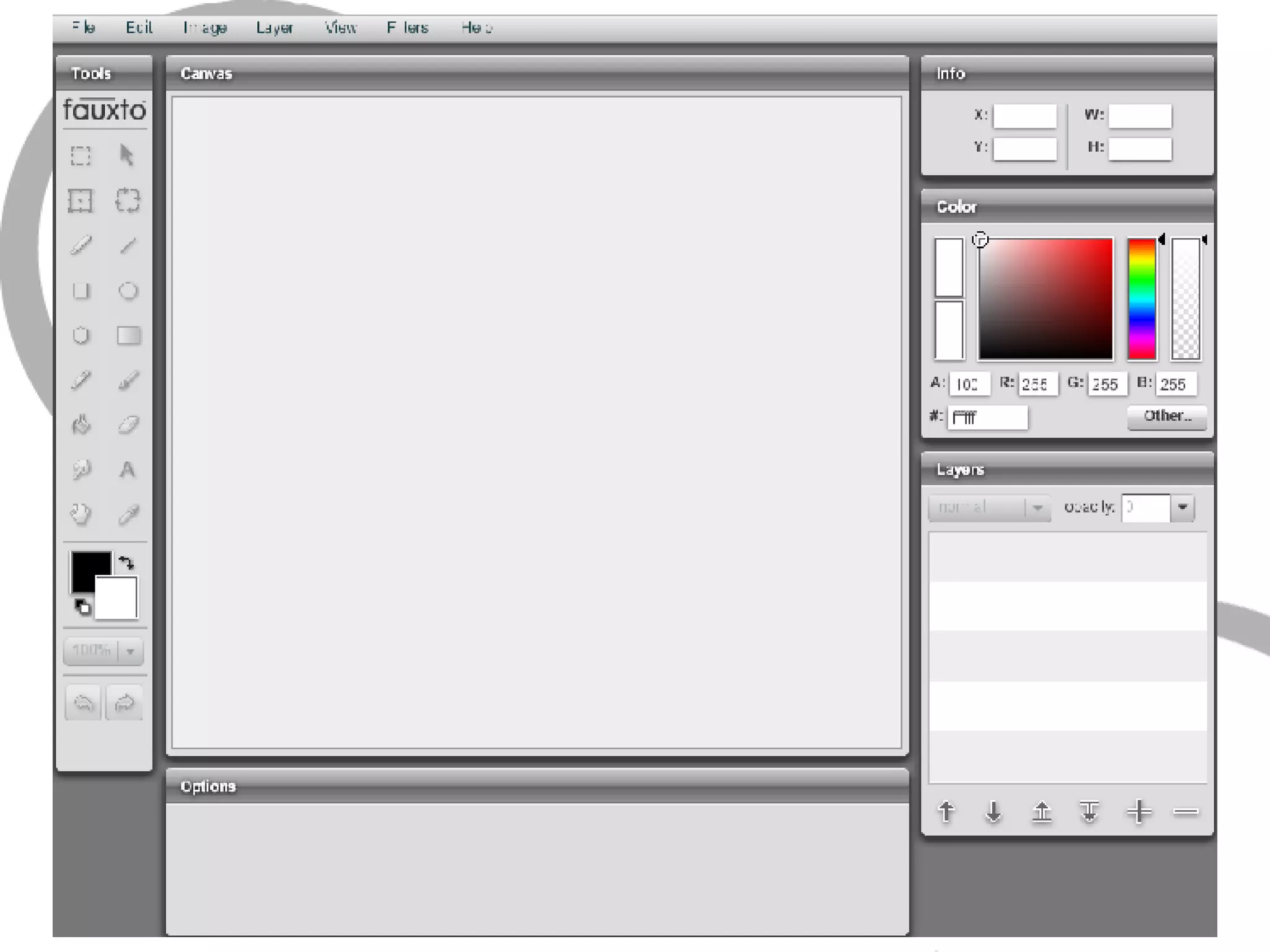 Fauxto Image editing view 